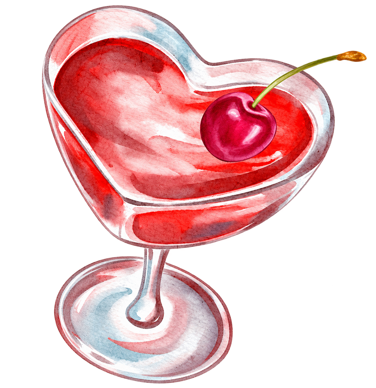 Cherry cocktail illustration