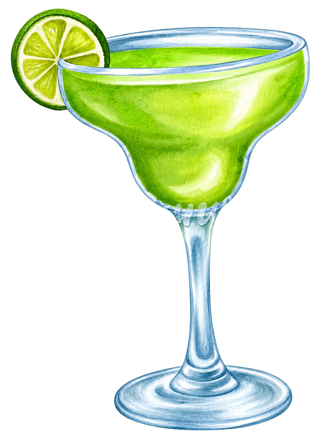 Green cocktail illustration