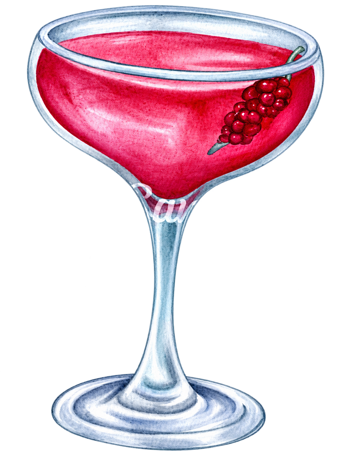Red cocktail illustration