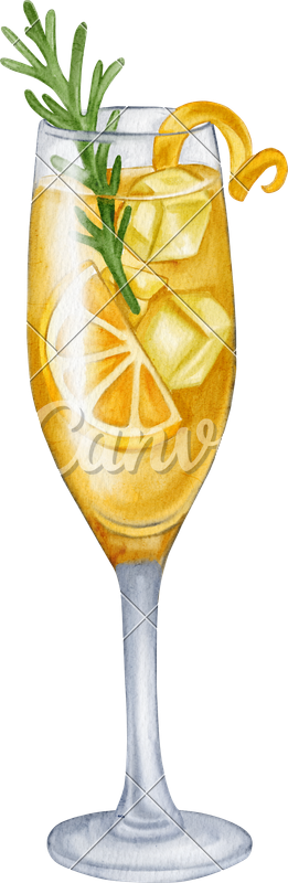 Yellow cocktail illustration